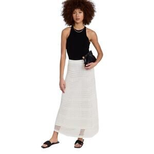 NWT! Theory Pull-On Crochet Knit Lace Ivory Maxi Skirt - Size Medium